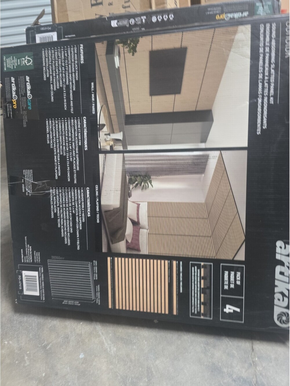 Artika Sonolok Acoustic Slat Wall Panels Kit – Oak & Black or Walnut & Black – 1